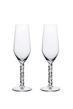 Orrefors Carat Champagne Flutes (8oz): Luminous Elegance by Lena Bergström at Resonant OrreforsSTEMWAREChampagne GlassesGLASSWARE