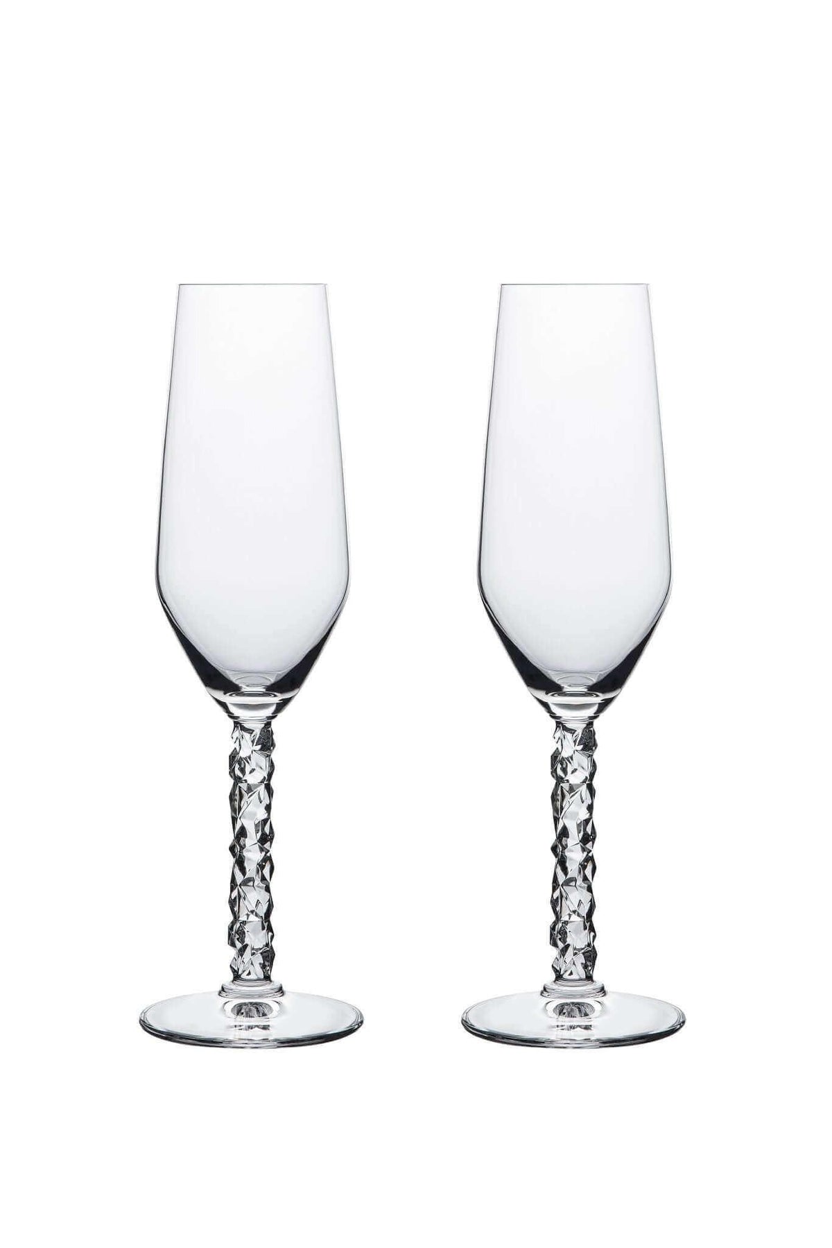 Orrefors Carat Champagne Flutes (8oz): Luminous Elegance by Lena Bergström at Resonant OrreforsSTEMWAREChampagne GlassesGLASSWARE