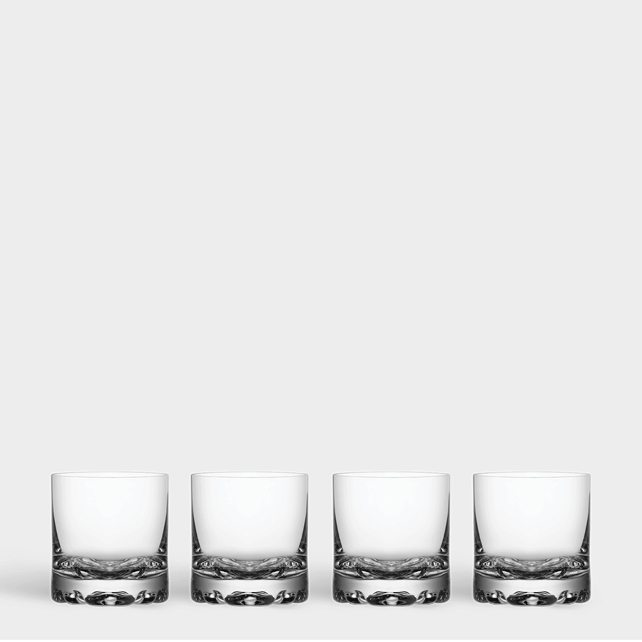 Orrefors Erik Double Old Fashioned Glasses (12oz): Modern Design for Classic Enjoyment (Set of 4).
